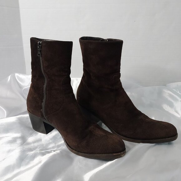 Prada Brown Suede Ankle Boots Women’s EU 38.5 Very Good Used Condition Designer - Picture 15 of 16